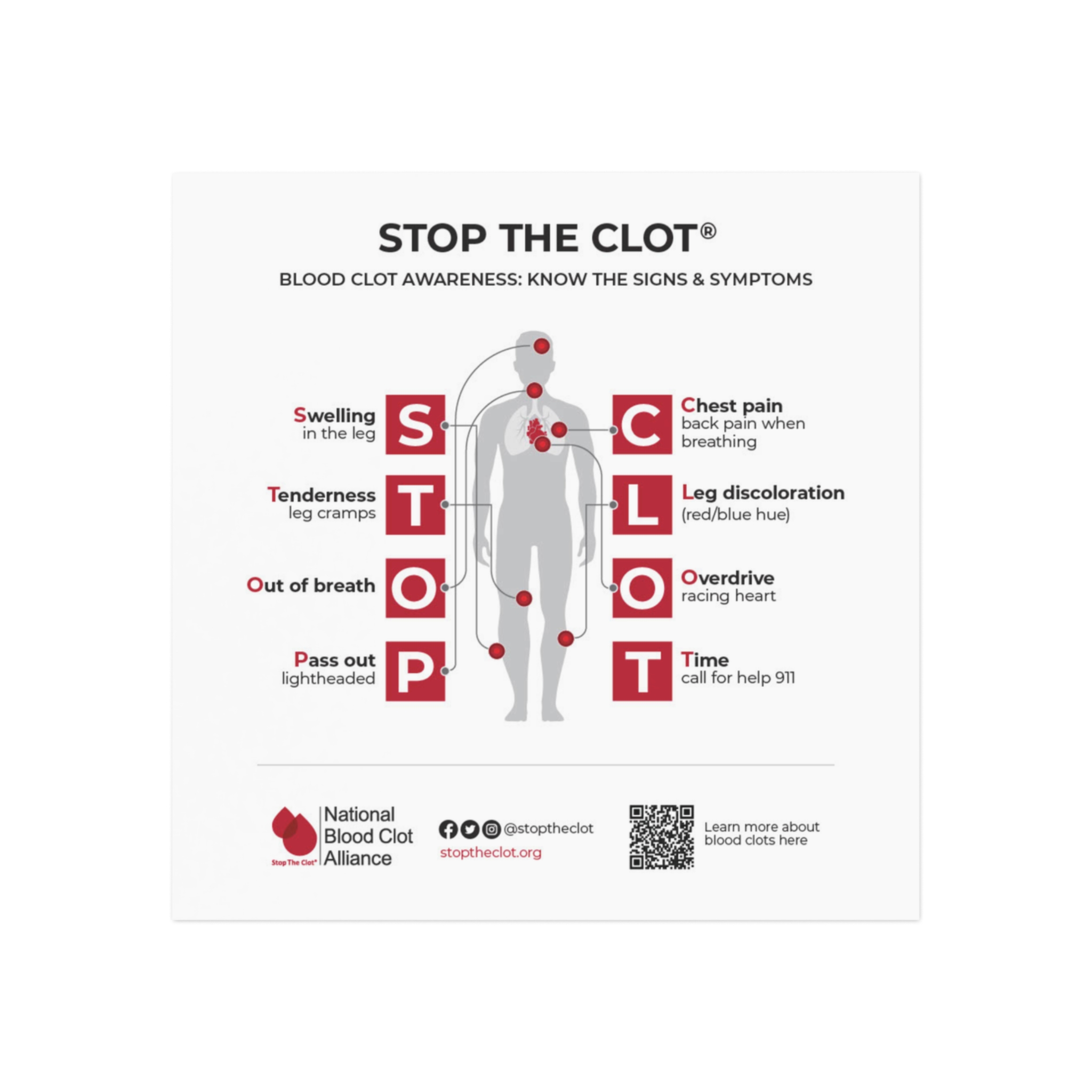 Square Stop the Clot Magnet